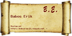Babos Erik névjegykártya