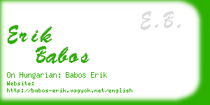 erik babos business card